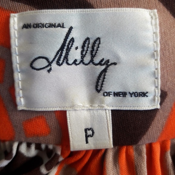 SiLK Milly Knit Dress Fit Flare Plunging V Neck Mod Bamboo O Ring Side Zip USA P - Picture 7 of 8